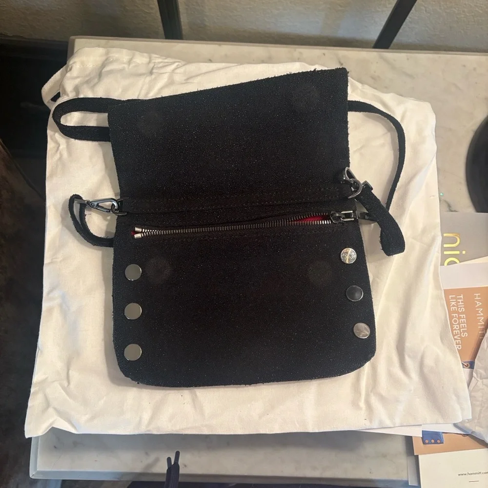 Hammitt Black and Red Small VIP gunmetal Crossbody Bag with box - Picture 2 of 16